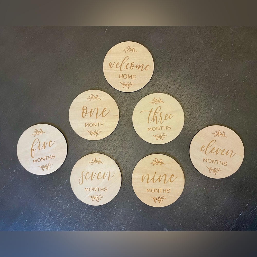 Baby Monthly Milestone Wood Discs